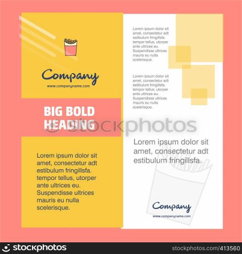 Fires Company Brochure Title Page Design. Company profile, annual report, presentations, leaflet Vector Background