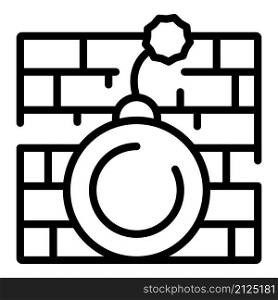 Firewall bomb icon outline vector. Cyber money. Hacker lock. Firewall bomb icon outline vector. Cyber money
