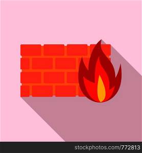 Firewall icon. Flat illustration of firewall vector icon for web design. Firewall icon, flat style