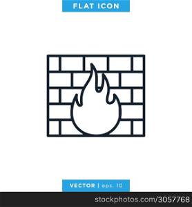 Firewall icon vector design template. Editable stroke