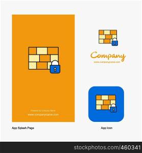 Firewall protected Company Logo App Icon and Splash Page Design. Creative Business App Design Elements