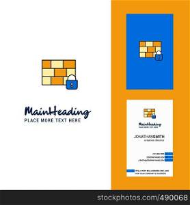 Firewall protected Creative Logo and business card. vertical Design Vector