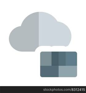 Firewall security on a cloud server isolated on a white background