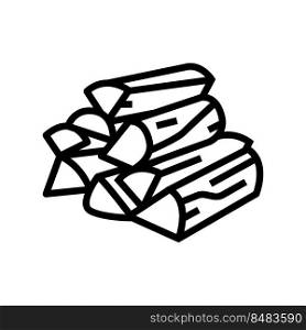 firewood wood timber line icon vector. firewood wood timber sign. isolated contour symbol black illustration. firewood wood timber line icon vector illustration