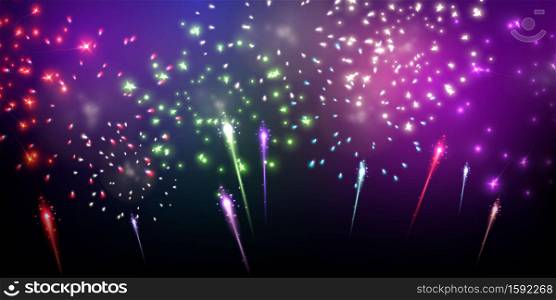 firework colorful christmas themed Celebration party Happy New Year background design.
