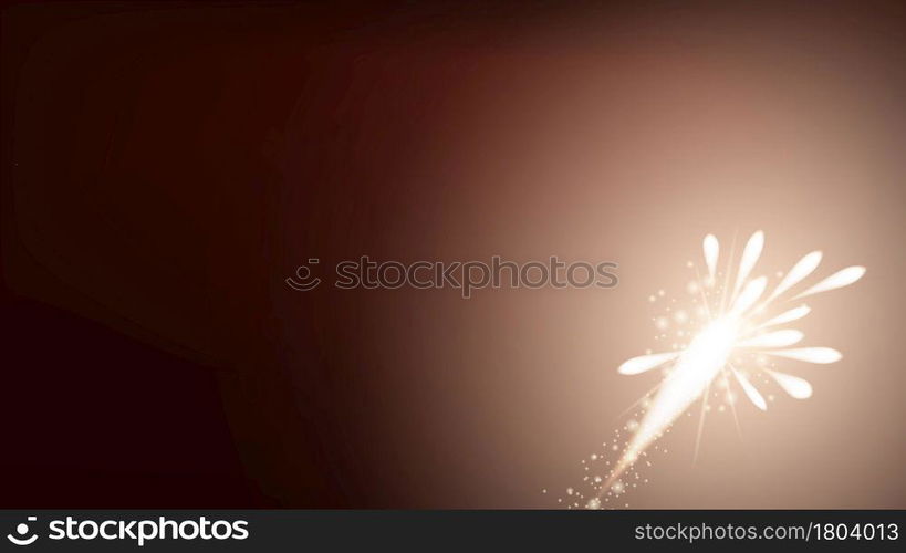 Firework Explosion Bang Banner Copy Space Vector. Firework Exploding For Celebrate New Year Or Anniversary Birthday Party, Holiday Celebration Fire. Festival Event Template Realistic 3d Illustration. Firework Explosion Bang Banner Copy Space Vector