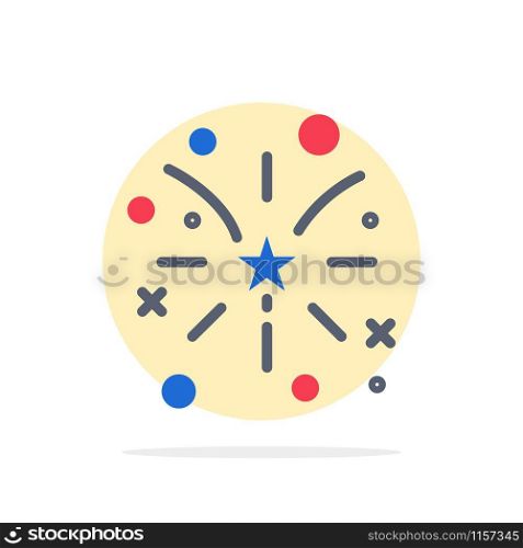 Firework, Fire, American, Usa Abstract Circle Background Flat color Icon