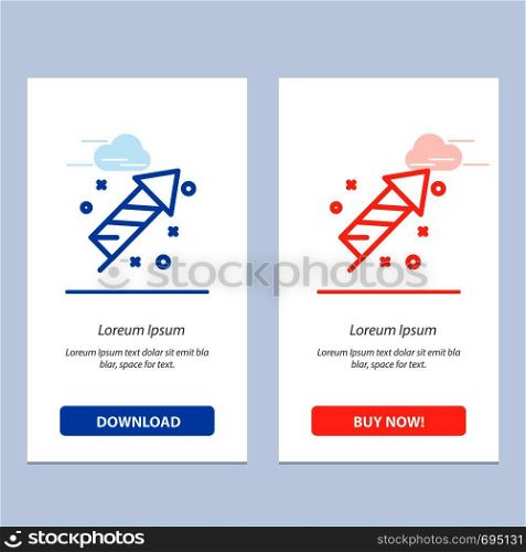 Firework, Fire, Easter, Day Blue and Red Download and Buy Now web Widget Card Template