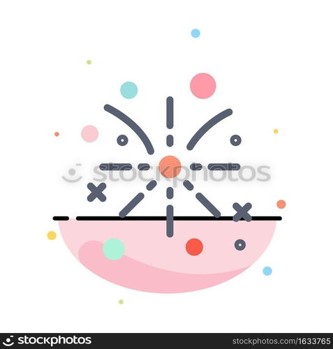 Firework, Fire, Easter, Holiday Abstract Flat Color Icon Template