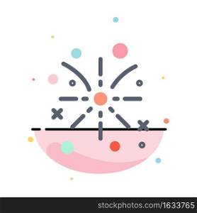 Firework, Fire, Easter, Holiday Abstract Flat Color Icon Template