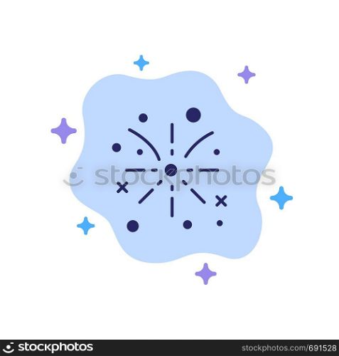 Firework, Fire, Easter, Holiday Blue Icon on Abstract Cloud Background