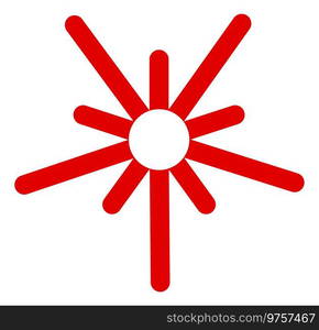 Firework icon. red simple festival lights symbol isolated on white background. Firework icon. red simple festival lights symbol