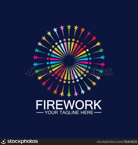 Firework Logo Design vector template