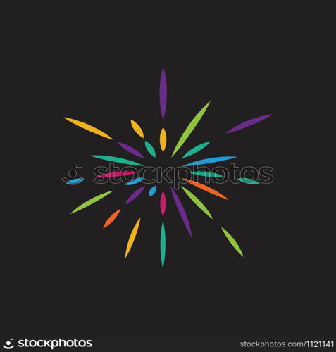 Firework vector icon illustration design template