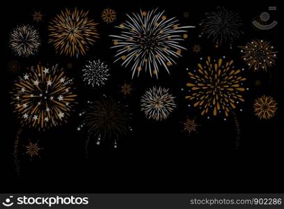 Fireworks design on black background vector illustration