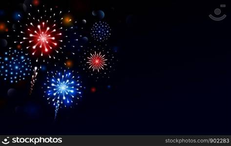 Fireworks design with copy space vector illustration