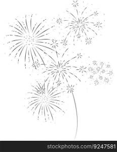 Fireworks festival and event , isolated on white background