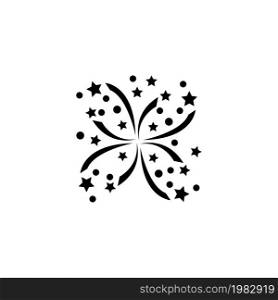 Fireworks, Flapper Confetti. Flat Vector Icon illustration. Simple black symbol on white background. Fireworks, Flapper Confetti sign design template for web and mobile UI element. Fireworks, Flapper Confetti Flat Vector Icon