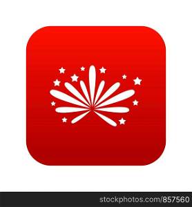 Fireworks icon digital red for any design isolated on white vector illustration. Fireworks icon digital red