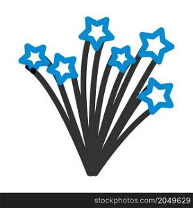 Fireworks Icon. Editable Bold Outline With Color Fill Design. Vector Illustration.