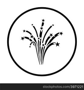 Fireworks icon. Thin circle design. Vector illustration.
