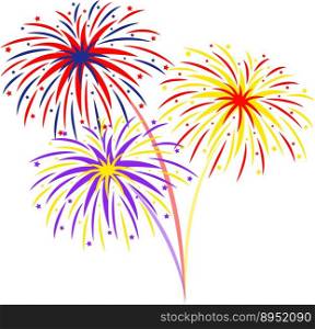 Fireworks on white background vector image
