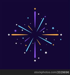 Fireworks. Salute for holidays and parties. Vector illustration.