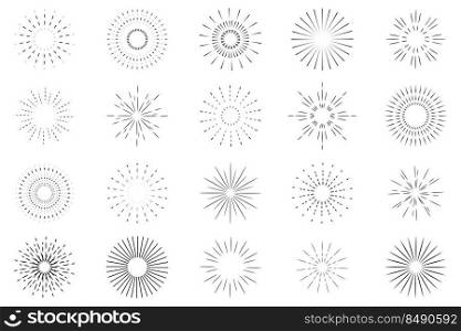 Fireworks set. Hand drawn Fireworks. Vector illustration. Stock image. EPS 10.. Fireworks set. Hand drawn Fireworks. Vector illustration. Stock image.