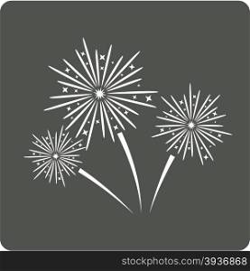 Fireworks sign icon. Explosive pyrotechnic show symbol. Modern UI website navigation. Vector illustration