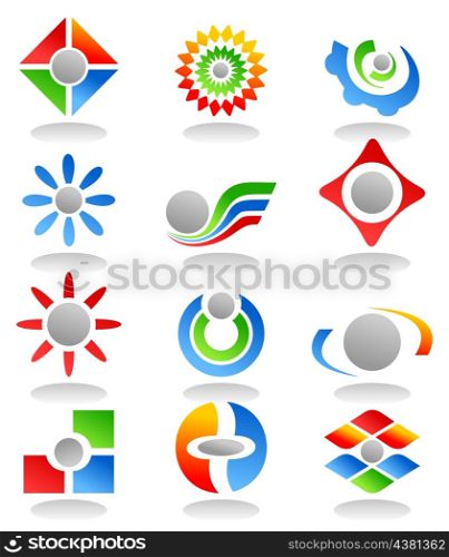 Firm element2. Collection of signs on different themes of business. A vector illustration