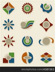 Firm element3. Collection of signs on different themes of business. A vector illustration
