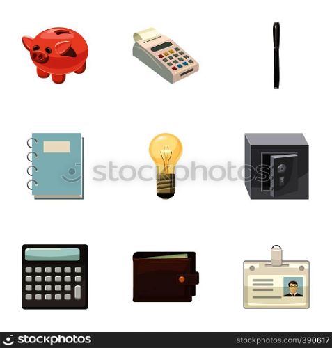 Firm icons set. Cartoon illustration of 9 firm vector icons for web. Firm icons set, cartoon style