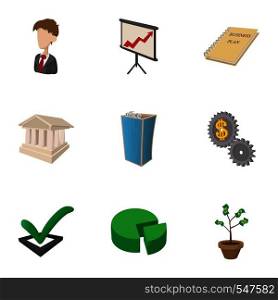 Firm icons set. Cartoon illustration of 9 firm vector icons for web. Firm icons set, cartoon style