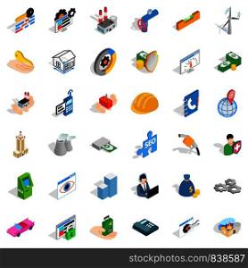 Firm icons set. Isometric style of 36 firm vector icons for web isolated on white background. Firm icons set, isometric style