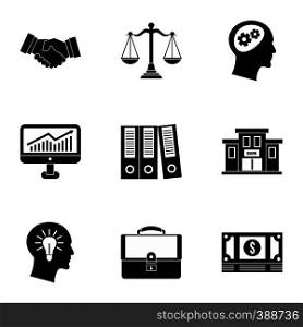 Firm icons set. Simple illustration of 9 firm vector icons for web. Firm icons set, simple style