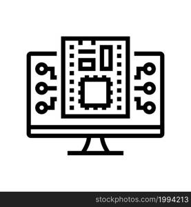 firmware software line icon vector. firmware software sign. isolated contour symbol black illustration. firmware software line icon vector illustration