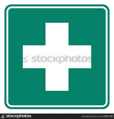 First aid and road sign