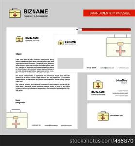 First aid box Business Letterhead, Envelope and visiting Card Design vector template