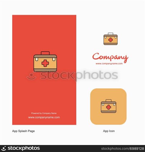 First aid box Company Logo App Icon and Splash Page Design. Creative Business App Design Elements