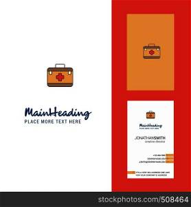 First aid box Creative Logo and business card. vertical Design Vector