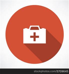 first aid box. Flat modern style vector illustration