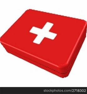 first aid box isolated on white background, abstract vector art illustration