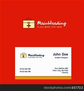 First aid box logo Design with business card template. Elegant corporate identity. - Vector