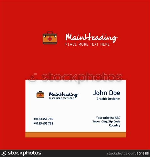 First aid box logo Design with business card template. Elegant corporate identity. - Vector