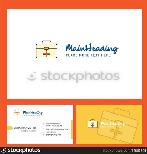 First aid box Logo design with Tagline & Front and Back Busienss Card Template. Vector Creative Design