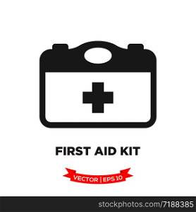 first aid box vector icon, medical kit icon