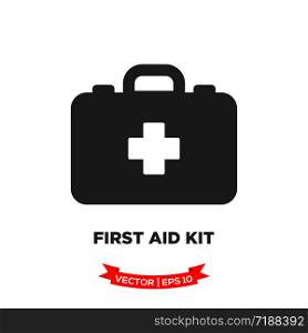 first aid box vector icon, medical kit icon