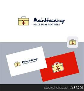 First aid box vector logotype with business card template. Elegant corporate identity. - Vector
