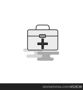 First aid box Web Icon. Flat Line Filled Gray Icon Vector