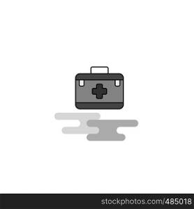 First aid box Web Icon. Flat Line Filled Gray Icon Vector